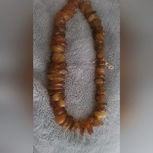 Raw Amber necklace on string